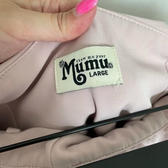 Show Me Your Mumu Women's Pink Monaco Ruffle Gown Size Large - Picture 5 of 10